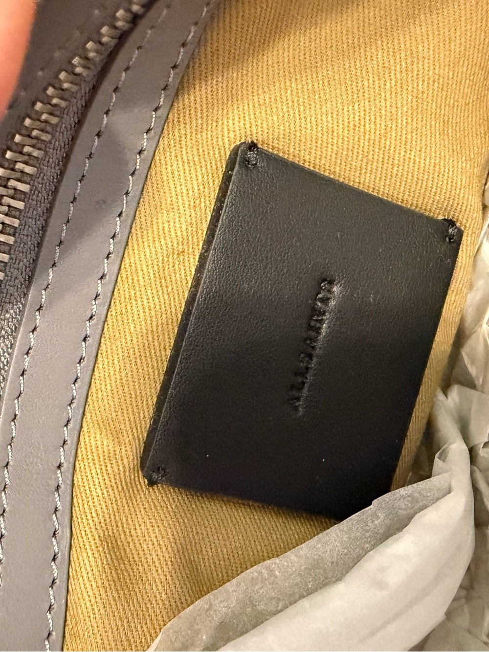New With Dust Bag $249 AllSaints Half-Moon Crossbody Bag in Light Gray - Picture 14 of 15